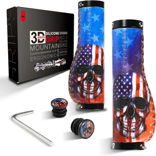 Vista 11 de CNC Agarres ergonómicos para manillar de bicicleta, agarres de silicona MTB para bicicleta de montaña/BMX.