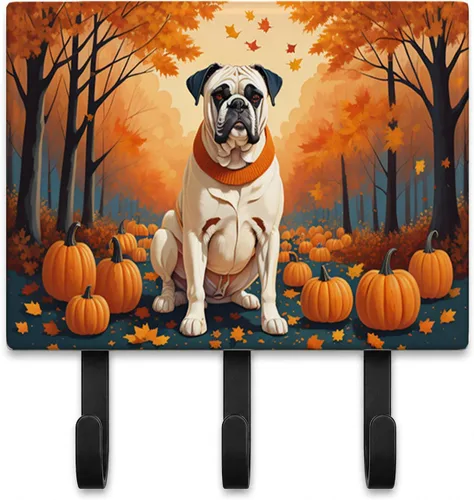 Vista 72 de Affenpinscher - Correa de otoño o llavero Affenpinscher Fall artwork on ceramic tile with three steel hooks for keys, leashes, towels