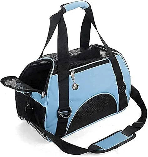 Vista 7 de ZaneSun Transportador para gatos, transportador de viaje para mascotas de lados suaves para gatos, perros y cachorros, bolsa plegable portátil