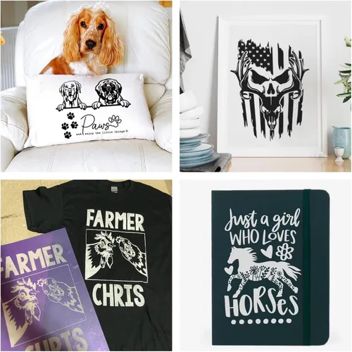 Vista 3 de DGAG - Plantillas de serigrafía autoadhesivas de animales, 6 unidades, plantillas de serigrafía de granja, plantillas reutilizables para 6