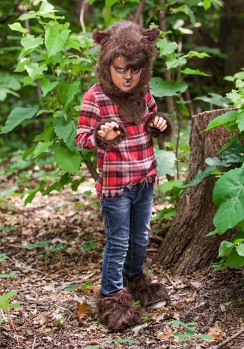 Vista 7 de Disfraz de hombre lobo feroz para niños Multicolor