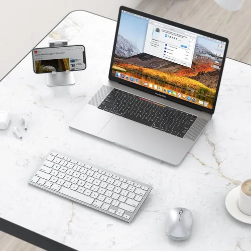 Vista 8 de OMOTON Bluetooth Keyboard Compatible with Mac ONLY, Compact Wireless Keyboard Compatible with MacBook Pro/Air, iMac, Mac mini/Pro, Silver