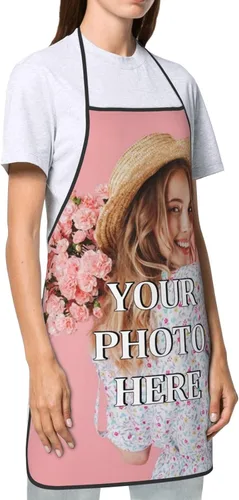 Vista 3 de Delantales personalizados para hombres y mujeres, delantal de chef personalizado, babero, impermeable, regalo de texto con foto personalizada