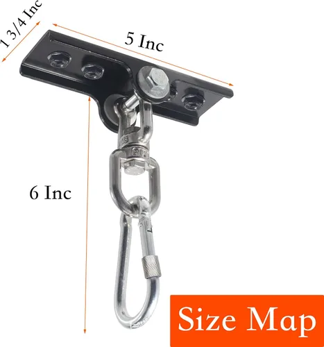 Vista 3 de Montura mejorada de 360° para bolsa pesada giratoria para colgador de saco de boxeo. Colgador para bolsas de boxeo para yoga, gimnasio, sillas