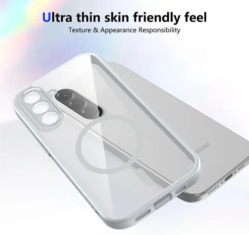 Vista 332 de Funda magnética transparente compatible con Xiaomi 17T, color negro 2 en 1 PC + TPU cubierta de teléfono a prueba de golpes, carcasa protectora