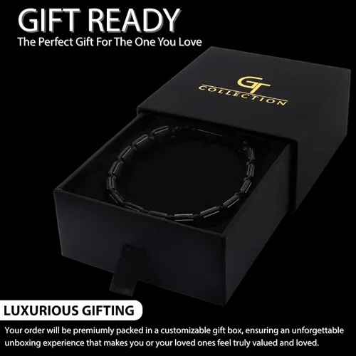 Vista 6 de Pulsera de cuentas planas de la colección GT, pulseras ajustables de gemas para hombres