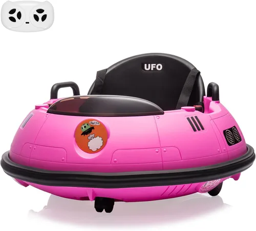 Vista 9 de Coche de parachoques eléctrico de 12 V con control remoto, cinturón de seguridad, música, luces intermitentes, giro de 360 grados, auto parachoques