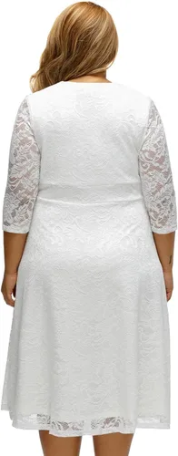 Vista 5 de Vestido de fiesta de boda formal de encaje elegante para mujer, talla grande