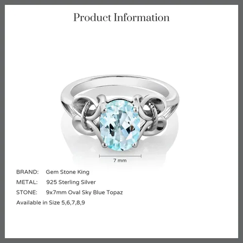 Vista 38 de Gem Stone King Anillo de compromiso ovalado con piedra natal para mujer, plata de ley 925, ovalado de 0.354 x 0.276 in, anillo de compromiso