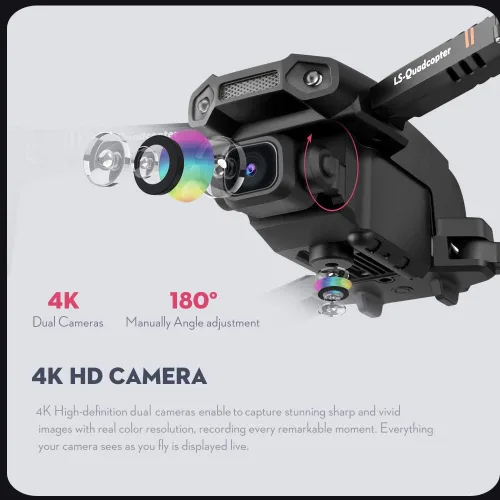 Vista 3 de GoolRC Drone RC con cámara 4K Drone Dual Camera LS-XT6 Track Flight Sensor de gravedad gesto Foto Video Altitud Hold Modo sin cabeza RC Quadcopter