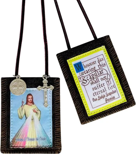 Vista 10 de TALPGOD Sagrado Corazón de Jesús, Escapulario de Cuero de Nuestra Señora del Monte Carmelo, Escapularios Católicos Católicos, Religiosos Católicos