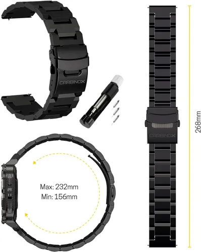 Vista 5 de CARBINOX X-Ranger - Reloj inteligente con correa de metal de 0.86 pulgadas, resistente al agua, IP69K, compatible con Android e iOS, batería de 14