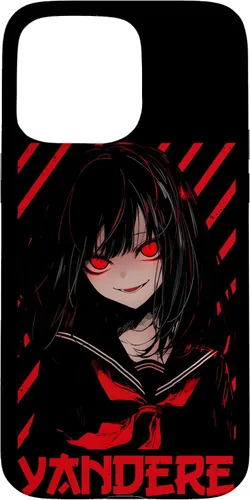 Vista 31 de Funda para iPhone 16 Yandere Anime Girl Kawaii Emo Goth Otaku Anime Manga Lover