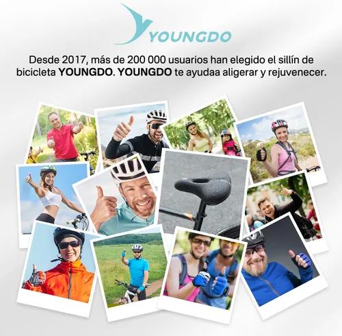 Vista 7 de YOUNGDO Waterproof Bike Saddle with Memory Foam, Comfort Bicycle Saddle Seat Cushion Universal Fit, Shock Absorbing fit Peloton Bike Mountain Bike