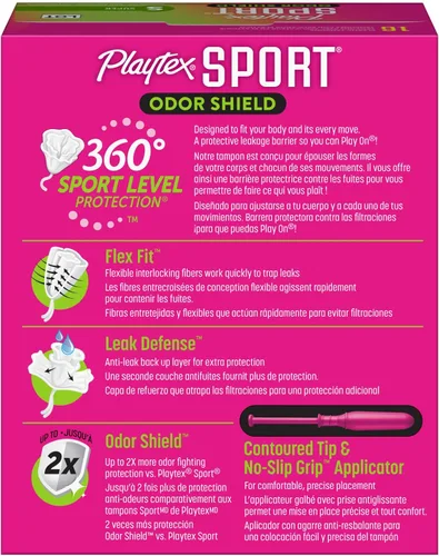 Vista 2 de Playtex Tampones deportivos con escudo de olor, súper absorción, sin perfume, 16