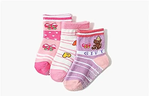 Vista 6 de QandSweet Calcetines antideslizantes para bebés y niñas, color rosa, 12 pares