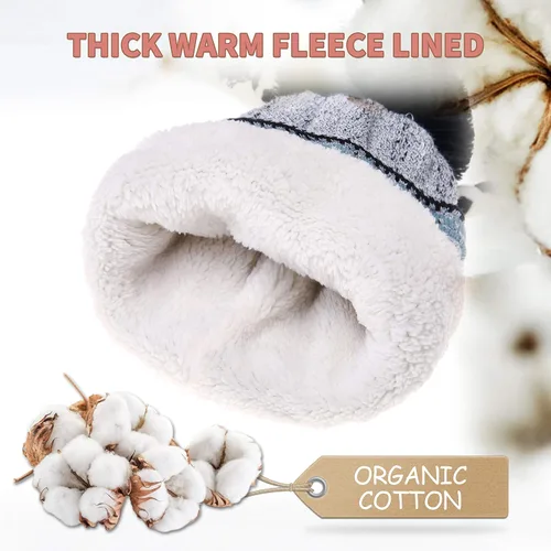 Vista 3 de Gorro invernal Dosoni para mujer, de punto, con orejeras, suave, cálido y acogedor, diseño de copos de nieve