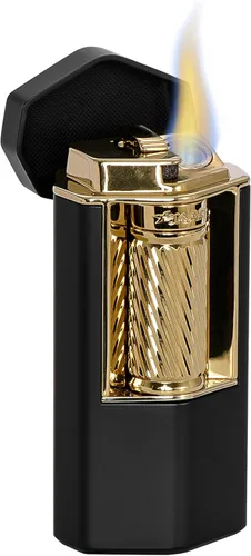 Vista 2 de Xikar Meridian - Encendedor de cigarros con triple llama suave, potente, elegante, innovador, encendido fiable, barra de rodillo grande y fácil