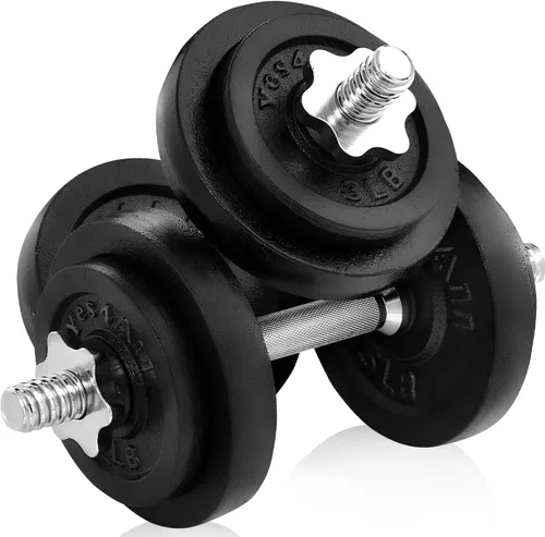 Vista 14 de Yes4All Old School Adjustable Dumbbell Set with Weight Plates, Star Lock Collars/Connector, 40lbs to 200lbs Adjustable Weight Plates Set