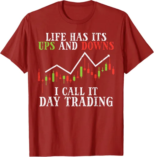 Vista 42 de Life Ups And Downs Day Trading Crypto Stock Market Trader T-Shirt, Negro