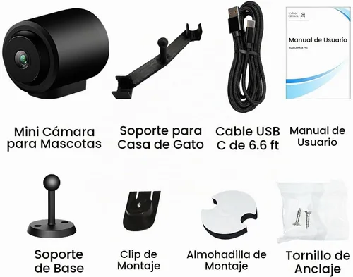 Vista 8 de Mini cámara WiFi 2.4G para casa de gato con calefacción (uso enchufable), 1080P HD, visión nocturna, detección de movimiento, ultra gran angular