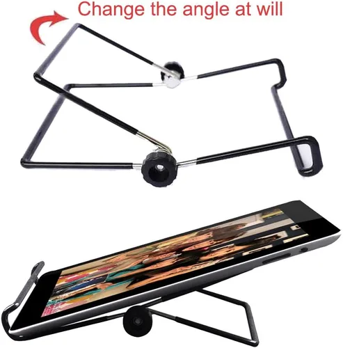 Vista 3 de MOACC Soporte para tableta, universal multiángulo, antideslizante, ajustable, soporte para tablet PC de 9 a 12.9 pulgadas, almohadilla (negro)