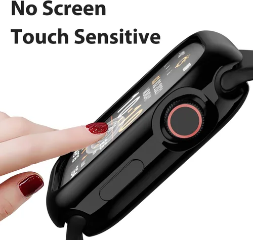 Vista 4 de BO&DQQ - Paquete de 2 fundas protectoras compatibles con Apple Watch de 1.614 pulgadas/1.575 pulgadas, suave, flexible, de grado militar, duradera
