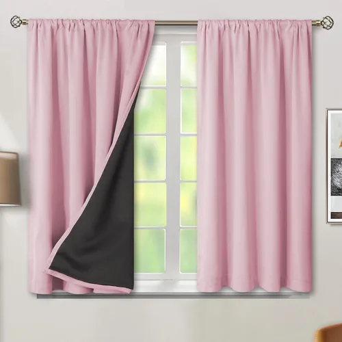 Vista 25 de BGment - Cortinas opacas para sala de estar de 63 pulgadas de largo, juego de 2 paneles, cortinas para oscurecer toda la habitación, cortinas