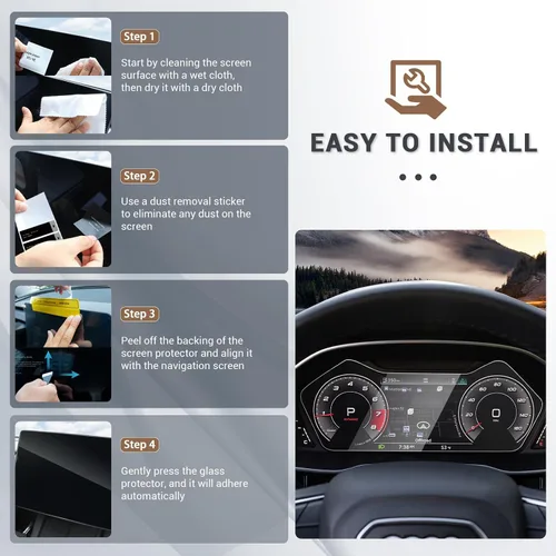 Vista 5 de YEE PIN Protector de pantalla para Audi Q3 12.3" Instrument Cluster 2019-2025