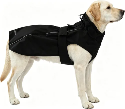 Vista 17 de Chubasquero ajustable impermeable para perros, chaqueta de lluvia ligera para mascotas para cachorros con tira reflectante para perros pequeños