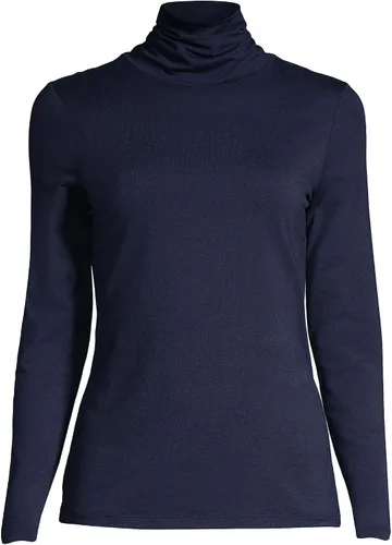 Vista 3 de Lands' End - Suéter ajustado, ligero, de cuello alto y manga larga para mujer