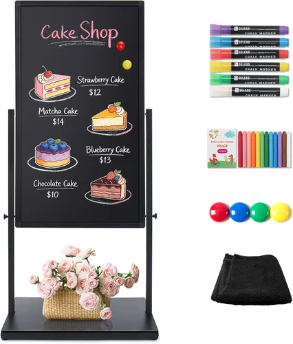 Vista 10 de SELEAD Metal A-Frame Chalkboard No Assembly Required, 21"x44” Sandwich Sign