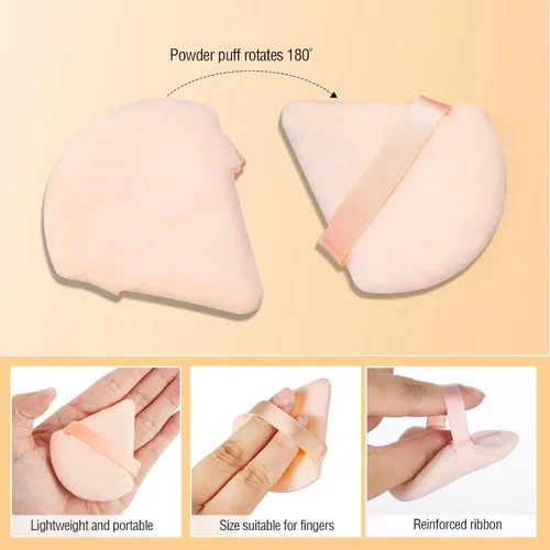 Vista 4 de 6 Piezas Borla de Polvo Triangular Esponja de Maquillaje Suave Borla de Maquillaje para Polvo Facial Base Cosmética Esponja Herramienta