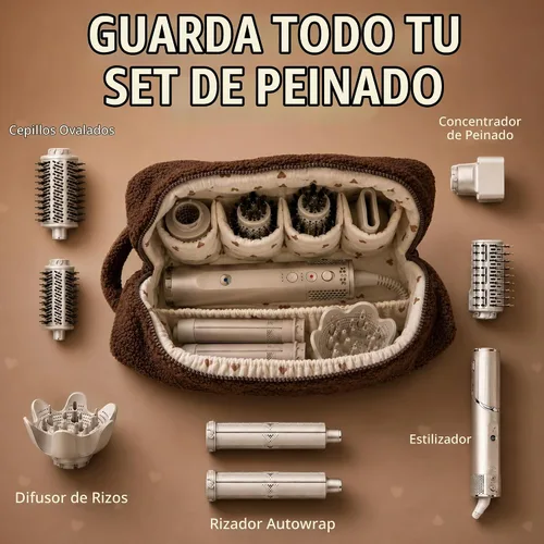Vista 3 de Divitize Bolsa de viaje para herramientas para el cabello compatible con Dyson Airwrap Travel Case, se adapta a la bolsa de secador de pelo Peluche