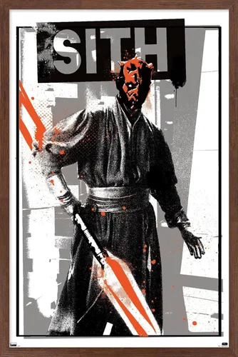 Vista 10 de Trends International Star Wars: The Phantom Menace - Póster de pared de Darth Maul Glitch, 22.4 pulgadas de largo x 14.7 W, versión enmarcada