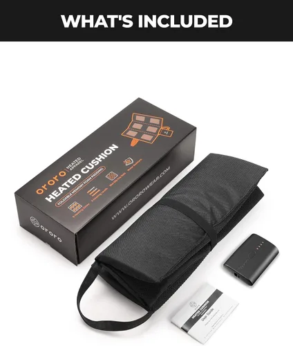 Vista 7 de ORORO Cojín de Asiento Calefactado con Paquete de Batería, Almohadillas de Cubierta de Asiento Calefactado USB Plegables para Silla de Oficina