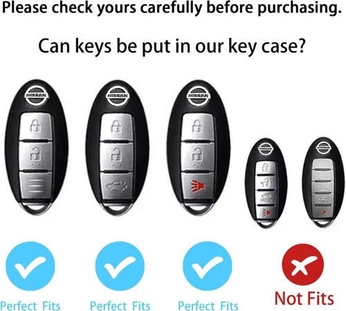 Vista 2 de para Nissan Key fob Cover Dos materiales diferentes llavero Accesorios 5 colores TPU Key Cover para Nissan 3/4/5 Botones Altima Maxima Rogue Armada