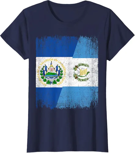Vista 30 de Camiseta Half El Salvador Bandera de Guatemala con raíces guatemaltecas
