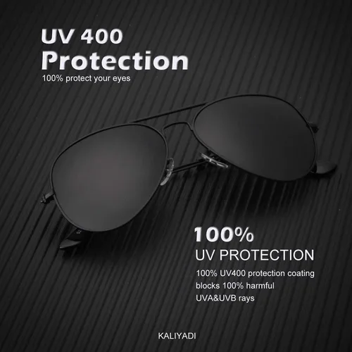 Vista 2 de KALIYADI - Lentes de sol clásicos estilo aviador para hombres y mujeres, lentes de sol para conducir, lentes polarizados, con bloqueo de luz