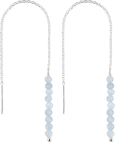 Vista 9 de Aretes delicados de piedra auténtica, piedras preciosas tanzanita, joyería minimalista, aretes colgantes, chapados en plata, piedras natales