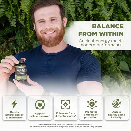 Vista 2 de Gade Nutrition Pure Shilajit Cápsulas Shilajit del Himalaya con ácido fúlvico y minerales esenciales para combatir la fatiga Cápsulas vegetales