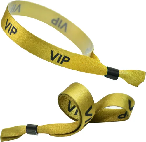 Vista 10 de 100 pulseras de tela VIP para eventos, pulseras de tela desechables RPET (negro)