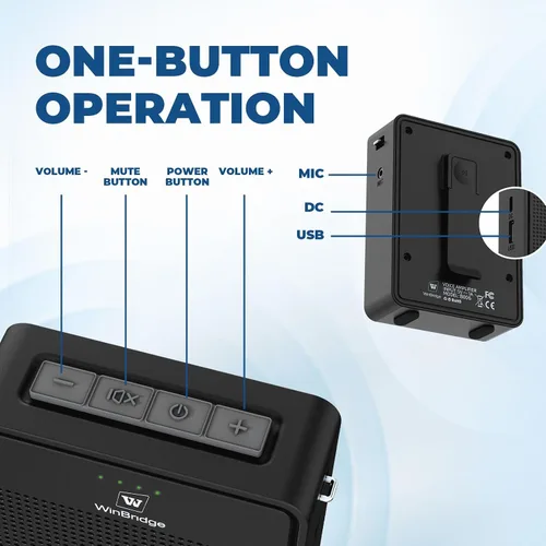 Vista 7 de Amplificador de voz inalámbrico con micrófono de solapa Bluetooth, micrófono portátil profesional con reducción de ruido con altavoz, mini megáfono