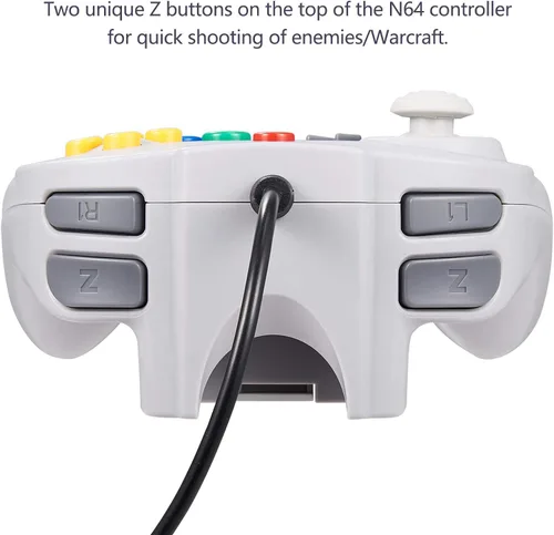 Vista 4 de KIWITATA Retro N64 Mini Controller, Mini N64 Wired Remote Game Pad Upgraded Joystick Controller for Classic N64 Video Console (Gray)