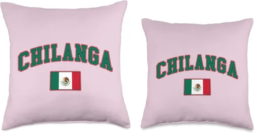 Vista 3 de Chilanga de hueso colorado Chilanga, cojín con bandera de México, 16 x 16 pulgadas, multicolor
