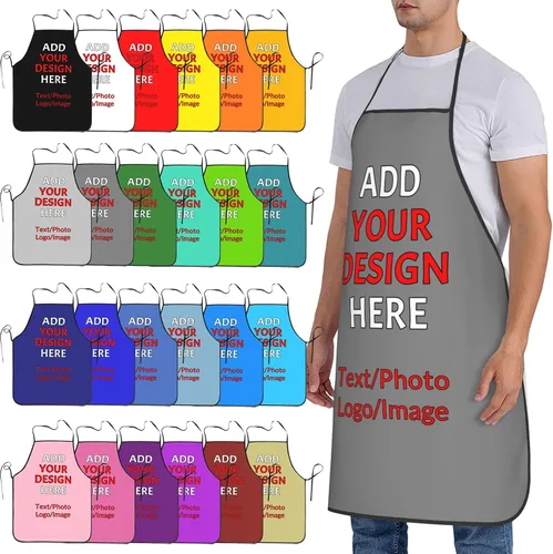 Vista 23 de Delantales personalizados con tu imagen, texto, foto, logotipo, diseña tus propios delantales para jardinería, cocina, cocina
