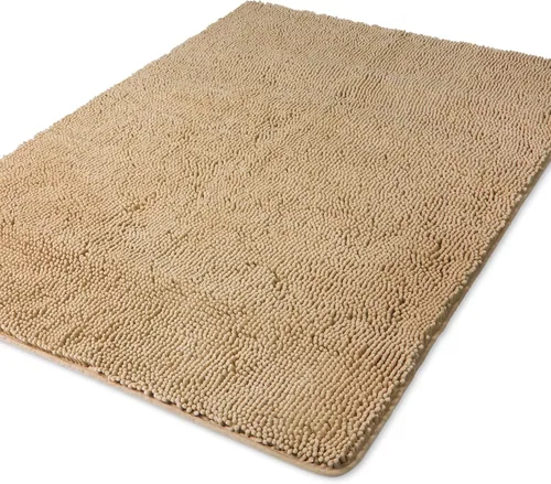 Vista 21 de Yeaban Alfombra de pasillo de baño de 24 x 72 pulgadas, antideslizante, alfombra de baño larga de felpilla gruesa, absorbente y lavable, alfombra