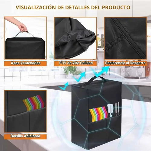 Vista 4 de Cubierta de máquina de granizado, cubierta de polvo de máquina de bebidas congeladas, adecuada para máquina de batidos profesional Ninja