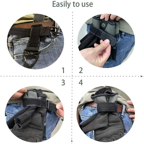 Vista 3 de 2 correas de soporte para guantes de SkySmile para escalar, hebilla de gancho multiusos para guantes