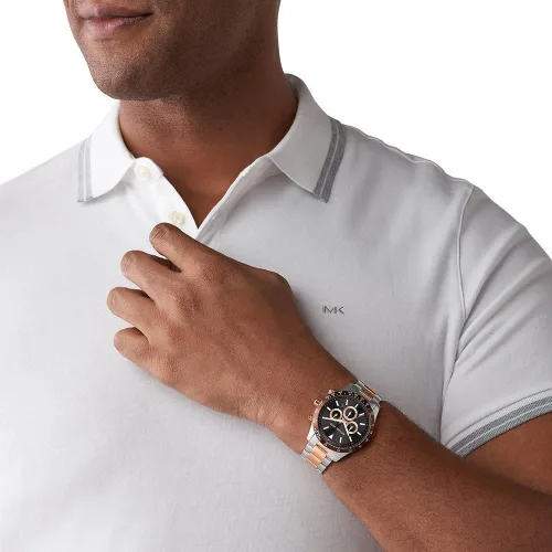 Vista 2 de Michael Kors Reloj Layton de cuarzo para hombre plateado Pulsera